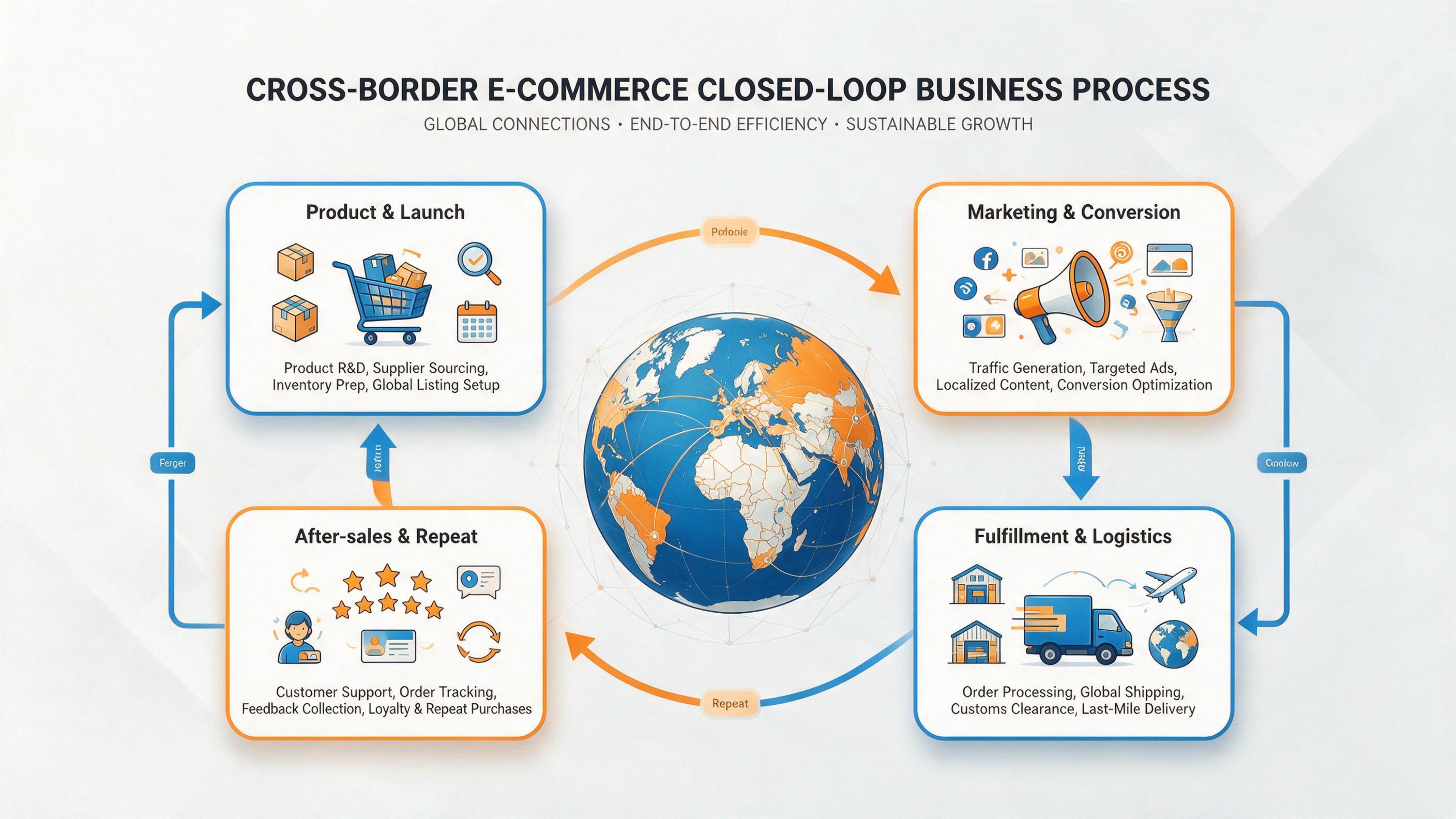 Cross-border e-commerce closed-loop operations with GT6-AI
