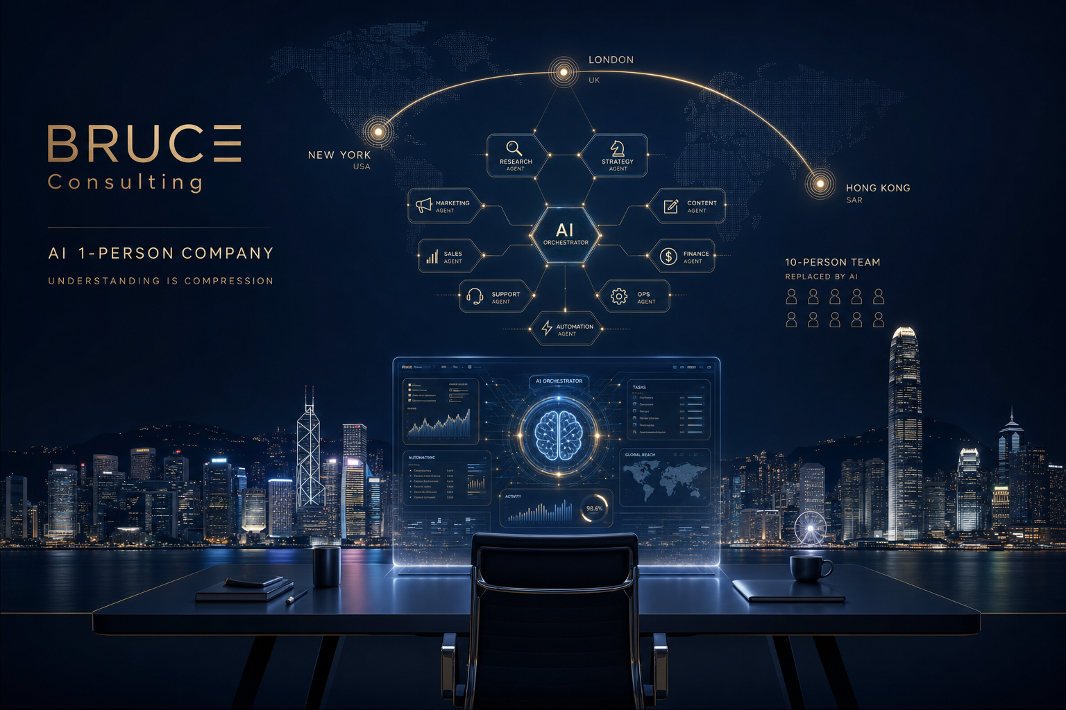 Understanding is Compression: The Logic of the AI 1-Person Company
